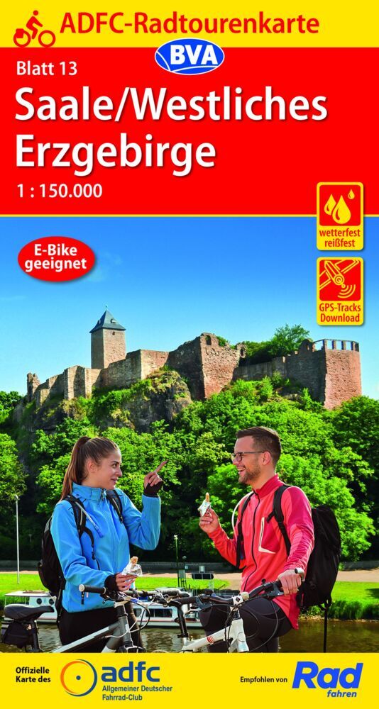 ADFC-Radtourenkarte 13 Saale /Westliches Erzgebirge 1:150.000, reiß- und wetterfest, GPS-Tracks Download (Allgemeiner Deutscher Fahrrad-Club E.V. (Adfc))