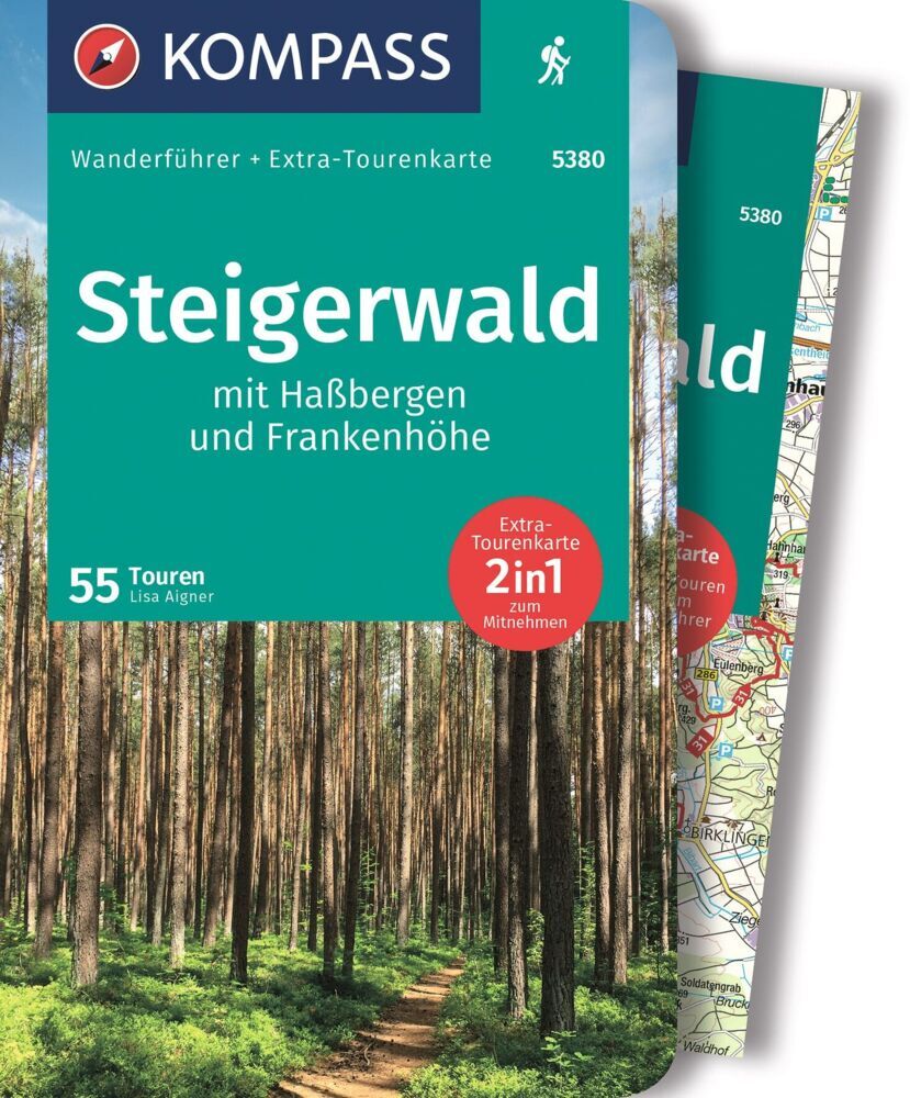 KOMPASS Wanderführer Steigerwald mit Haßbergen und Frankenhöhe, 55 Touren mit Extra-Tourenkarte (Lisa Aigner)
