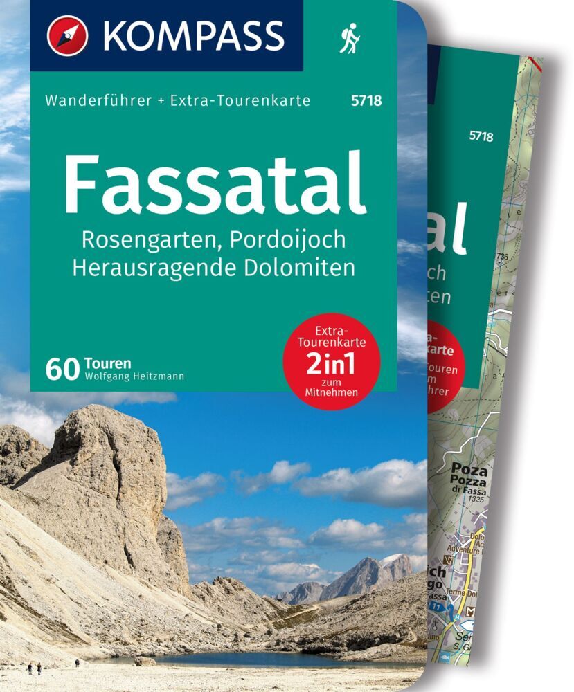 KOMPASS Wanderführer Fassatal, Rosengarten, 60 Touren mit Extra-Tourenkarte (Wolfgang Heitzmann)