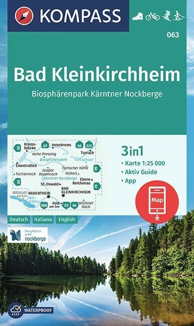 KOMPASS Wanderkarte 063 Bad Kleinkirchheim, Biosphärenpark Kärntner Nockberge 1:25.000