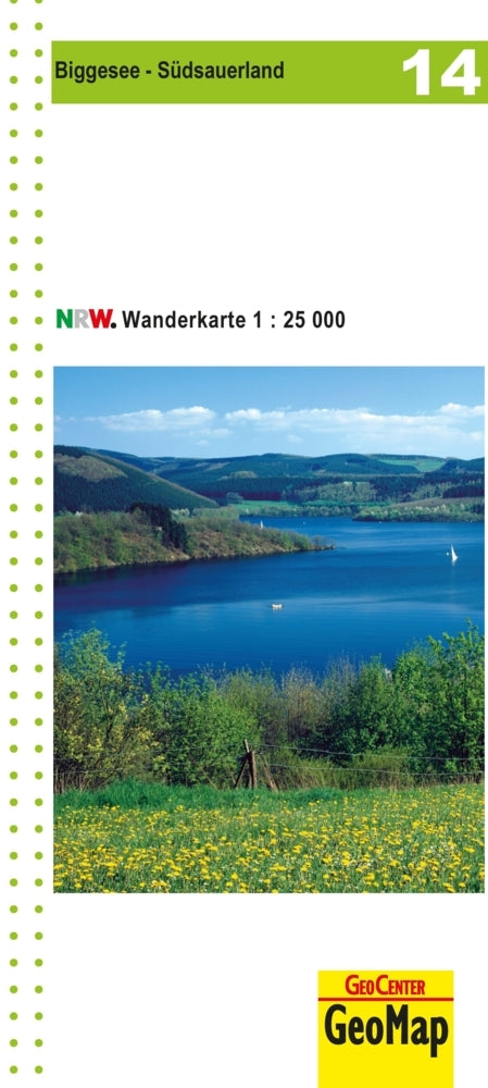 Biggesee - Südsauerland Blatt 14, topographische Wanderkarte NRW (Geobasisdaten: Land Nrw)