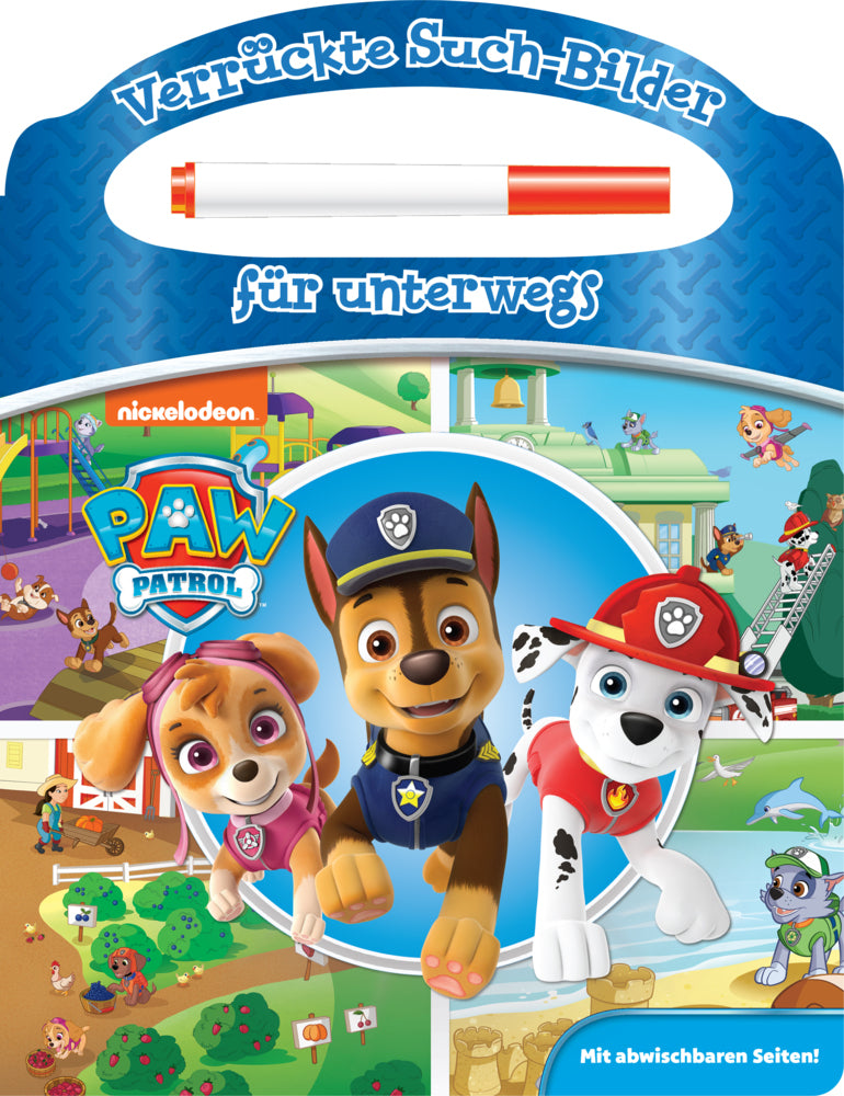 PAW Patrol - Verrückte Such-Bilder für unterwegs - Wimmelbuch - Pappbilderbuch mit Stift und abwischbaren Seiten (Phoenix International Publications Germany Gmbh)
