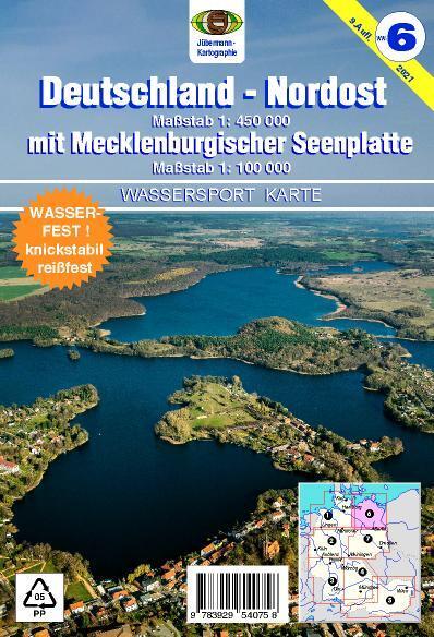 Wassersport-Wanderkarte / Deutschland Nordost für Kanu- und Rudersport (Erhard Jübermann)