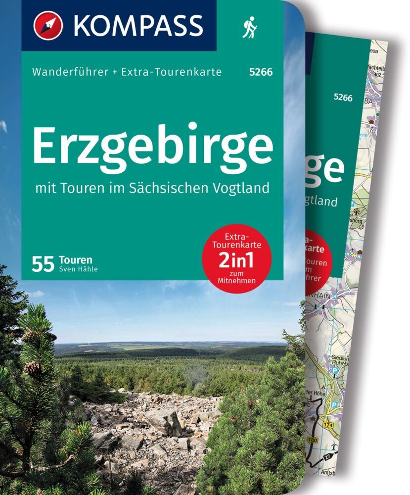 KOMPASS Wanderführer Erzgebirge, 55 Touren mit Extra-Tourenkarte (Sven Hähle)