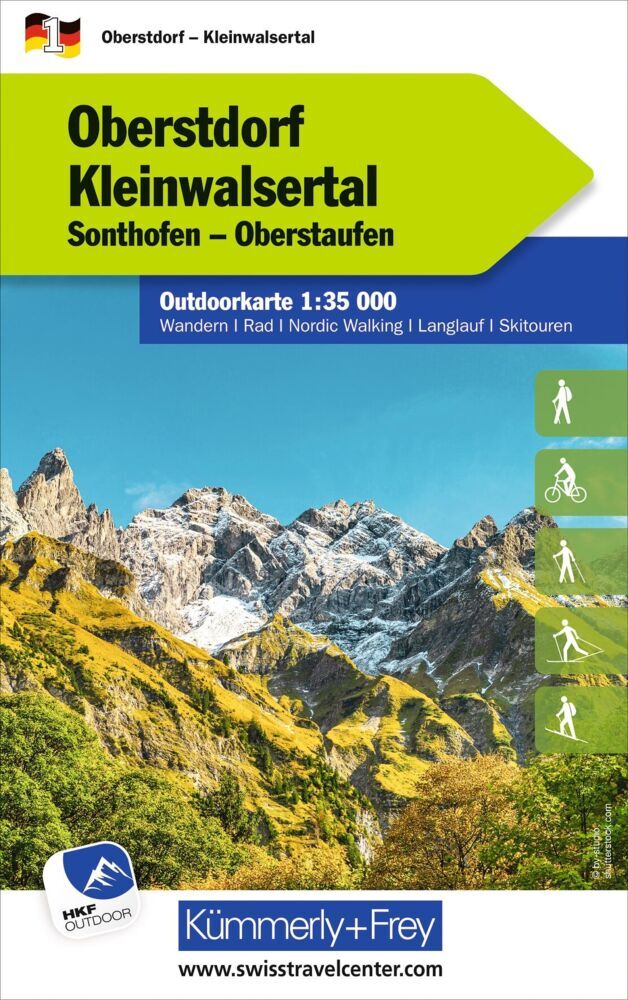 Kümmerly+Frey Outdoorkarte Deutschland 1 Oberstdorf, Kleinwalsertal 1:35.000