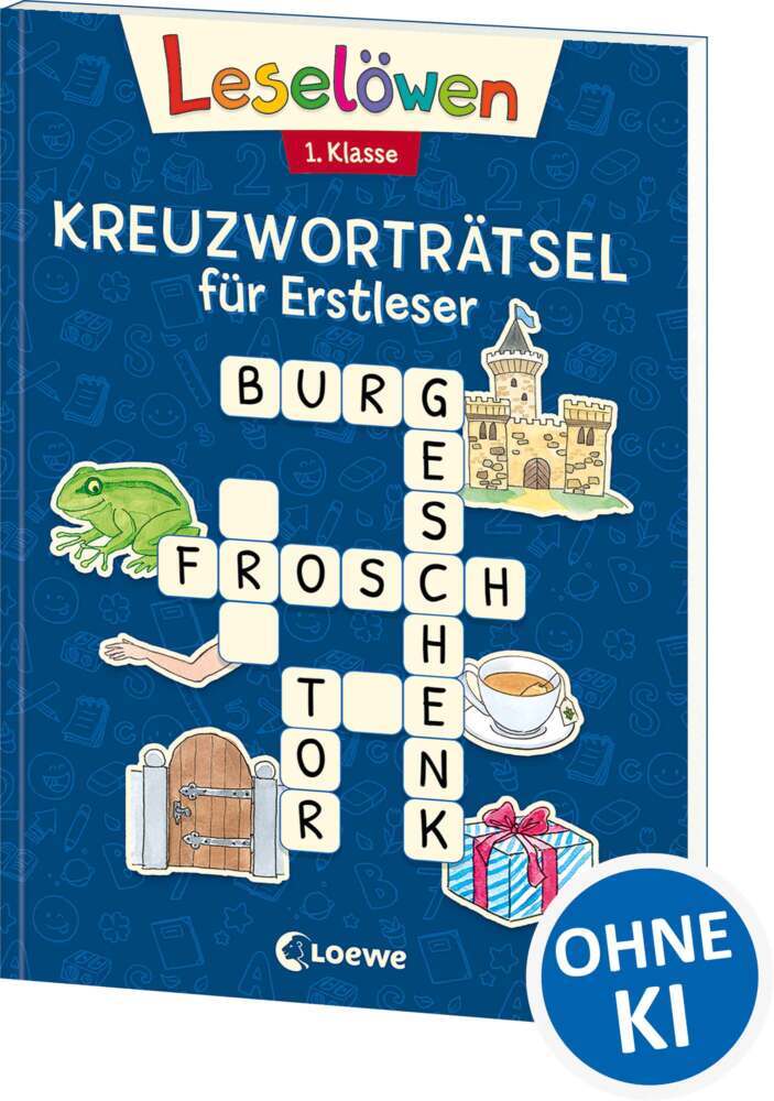 Leselöwen Kreuzworträtsel für Erstleser - 1. Klasse (Marineblau)