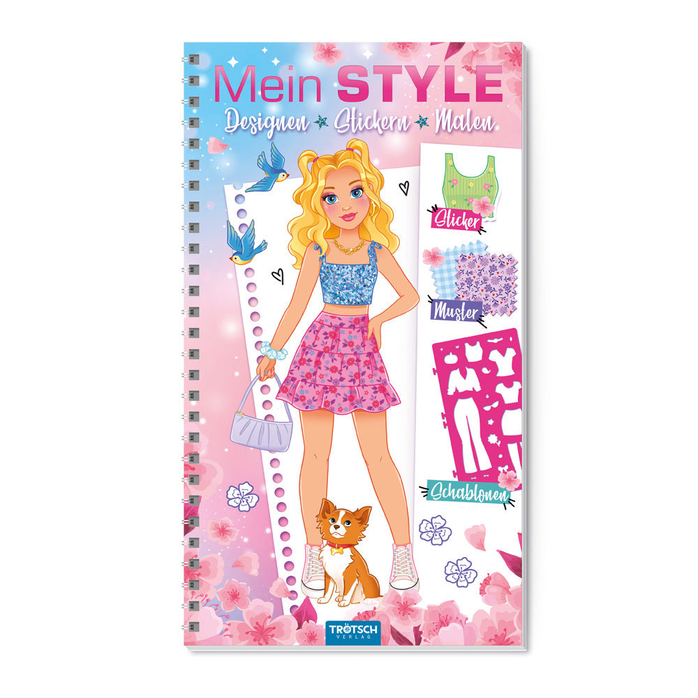 Trötsch Malbuch mit Schablonen und Stickern Mein Style Romantik (Trötsch Verlag)