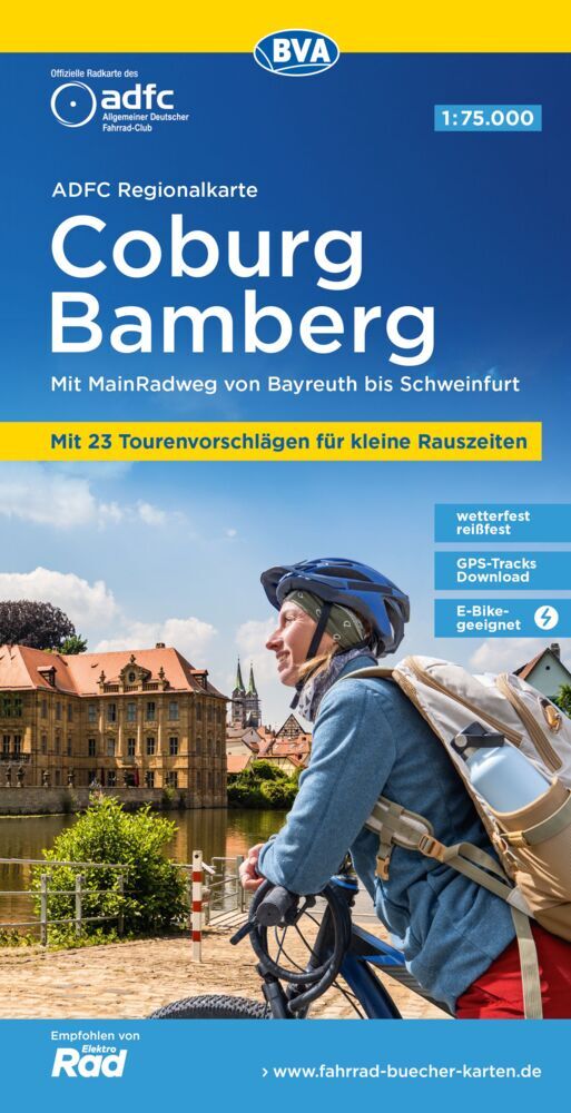 ADFC-Regionalkarte Coburg Bamberg, 1:75.000, mit Tagestourenvorschlägen, reiß- und wetterfest, E-Bike-geeignet, GPS-Tracks Download (Allgemeiner Deutscher Fahrrad-Club E.V. (Adfc))