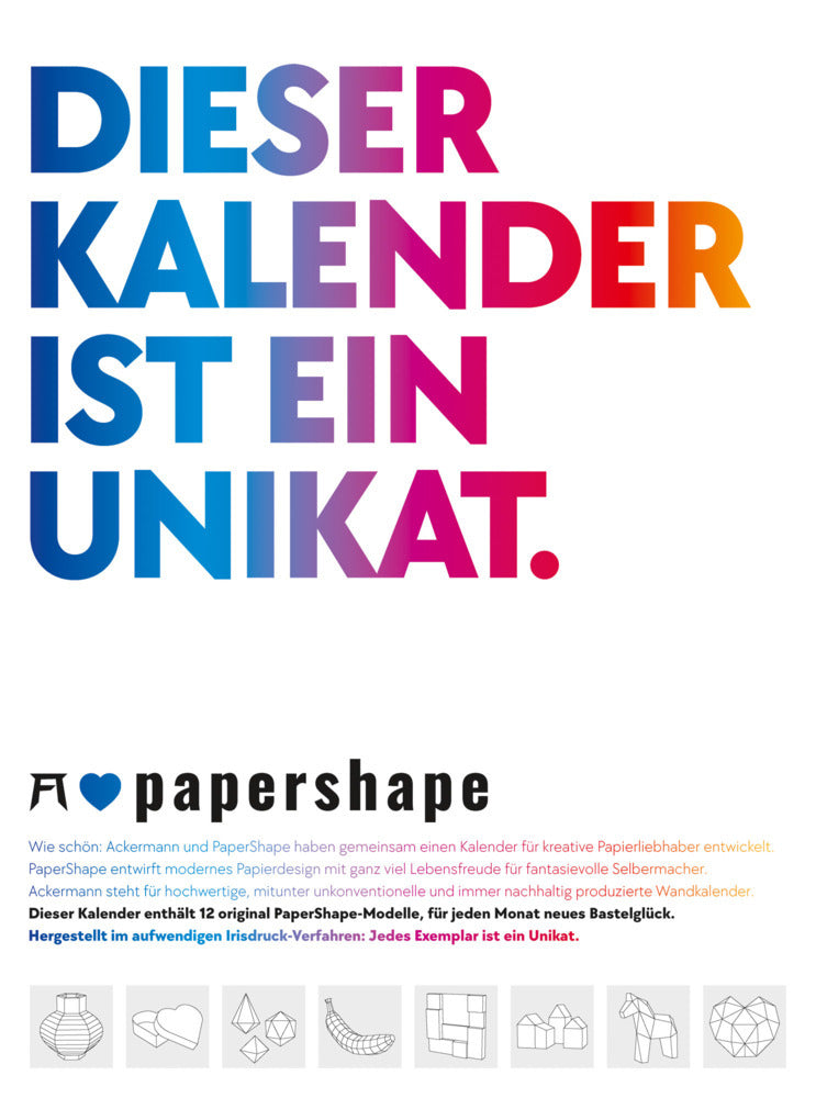 PaperShape - Dieser Kalender ist ein Unikat - Immerwährender Kalender (Anastasia Baron)