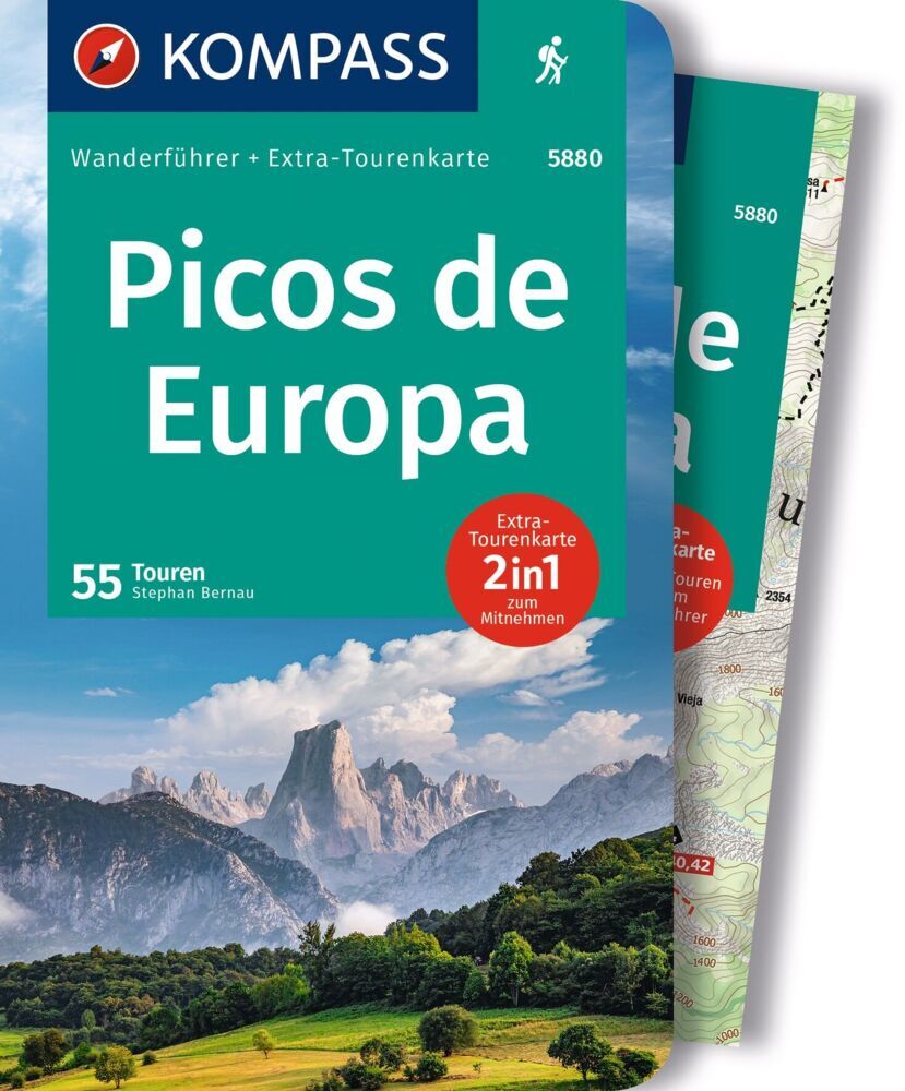 KOMPASS Wanderführer Picos de Europa, 55 Touren mit Extra-Tourenkarte (Stephan Bernau)