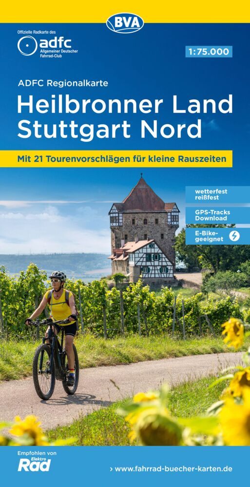 ADFC-Regionalkarte Heilbronner Land - Stuttgart Nord 1:75.000, reiß- und wetterfest, mit kostenlosem GPS-Download der Touren via BVA-website oder Karten-App (Allgemeiner Deutscher Fahrrad-Club E.V. (Adfc))