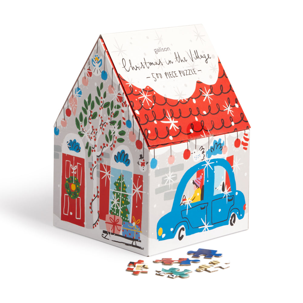 Christmas in the Village 500 Piece House Puzzle (Galison)