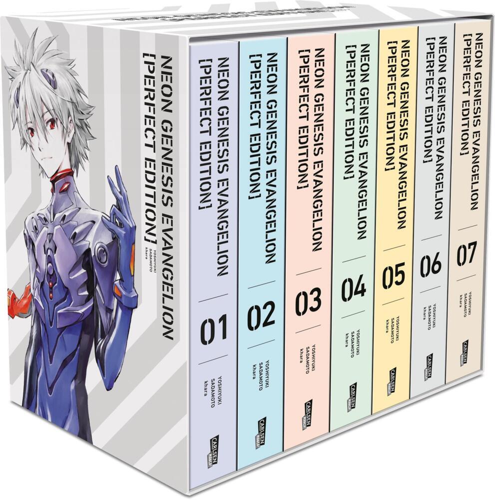Neon Genesis Evangelion - Perfect Edition, Bände 1-7 im Sammelschuber mit Extras (Yoshiyuki Sadamoto)