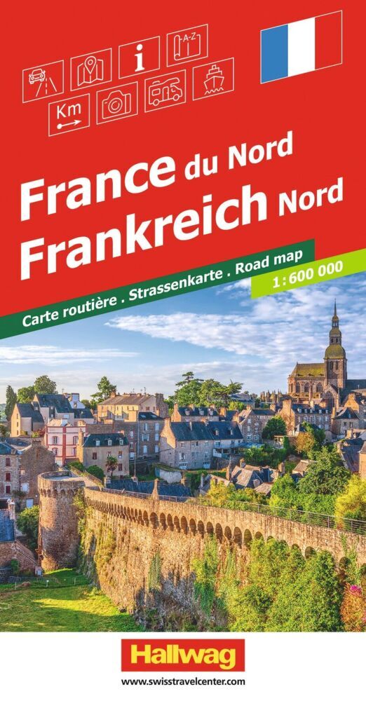 Hallwag Strassenkarte Frankreich Nord 1:600.000