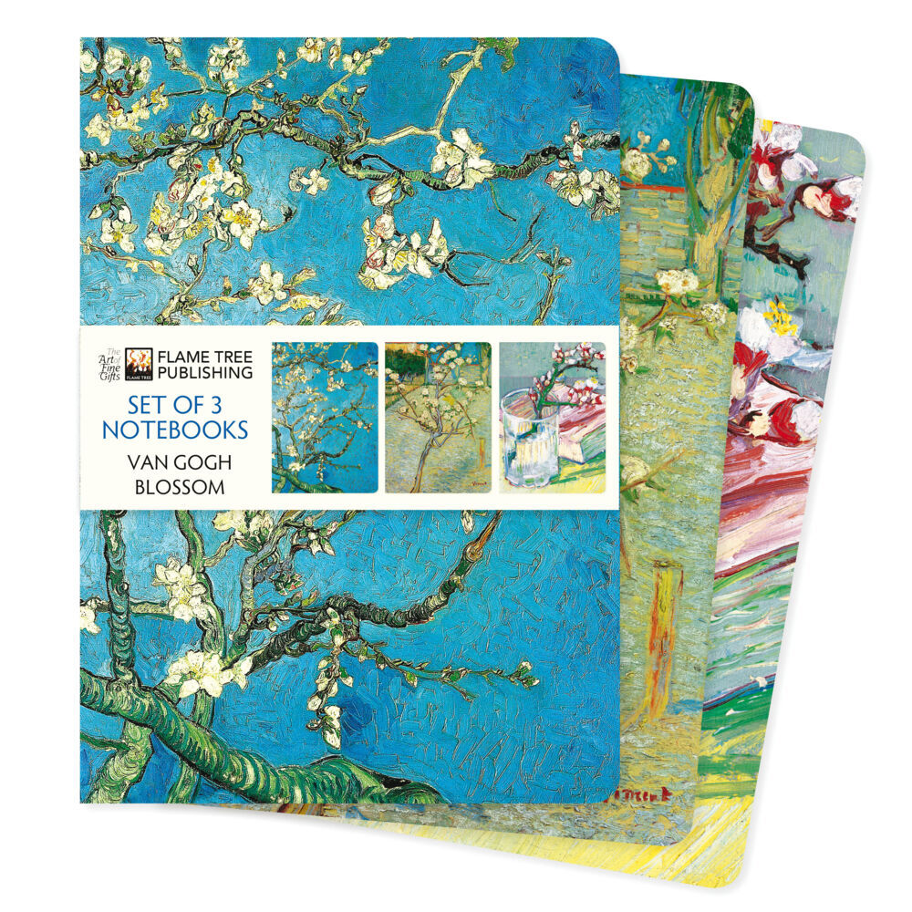 Dreier Set DIN-A5-Format-Notizbücher: Vincent van Gogh, Blüten (Flame Tree Publishing)