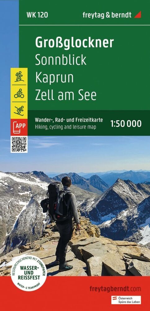freytag & berndt Wanderkarte WK 120 Großglockner, Sonnblick - Kaprun - Zell am See 1:50.000