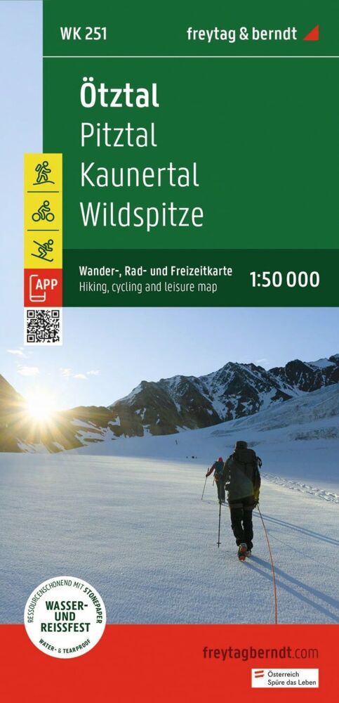 freytag & berndt Wanderkarte WK 251 Ötztal, Pitztal - Kaunertal - Wildspitze 1:50.000