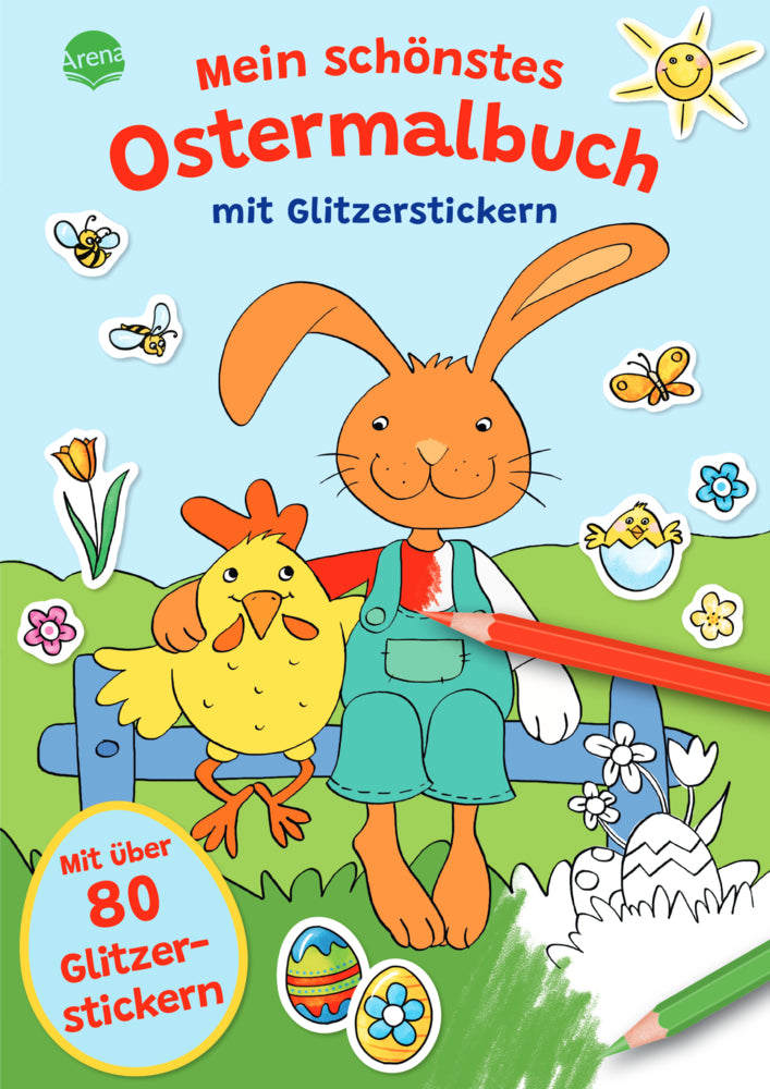 Mein schönstes Ostermalbuch mit Glitzerstickern (Mit über 80 Glitzerstickern) (Silke Reimers)
