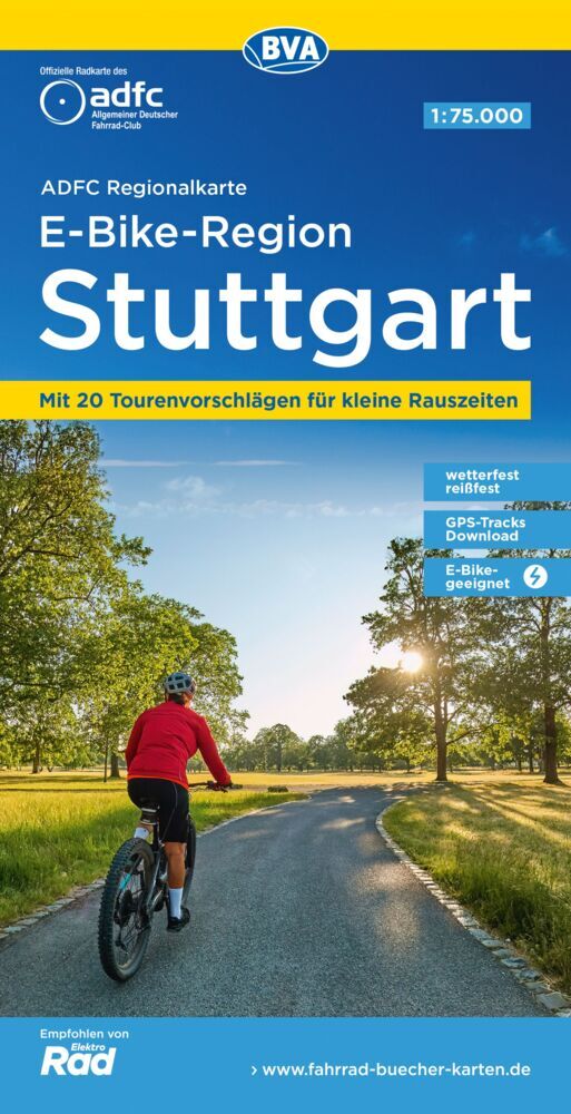 ADFC-Regionalkarte E-Bike-Region Stuttgart, 1:75.000, mit Tagestourenvorschlägen, reiß- und wetterfest, GPS-Tracks Download (Allgemeiner Deutscher Fahrrad-Club E.V. (Adfc))
