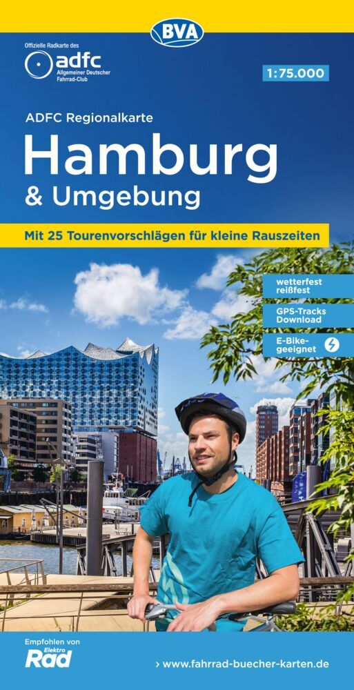ADFC-Regionalkarte Hamburg und Umgebung, 1:75.000, mit Tagestourenvorschlägen, reiß- und wetterfest, E-Bike-geeignet, GPS-Tracks-Download (Allgemeiner Deutscher Fahrrad-Club E.V. (Adfc))