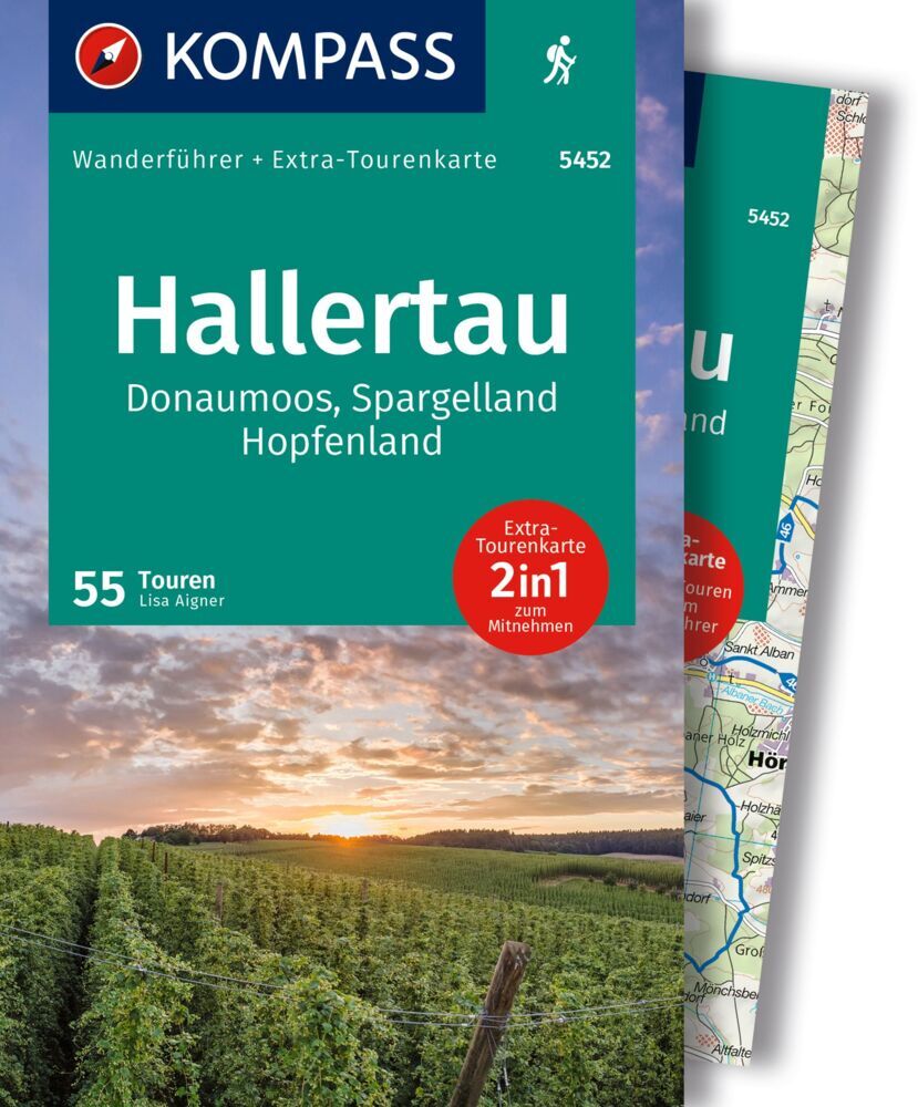 KOMPASS Wanderführer Hallertau, Donaumoos, Spargelland, Hopfenland, 55 Touren mit Extra-Tourenkarte (Lisa Aigner)