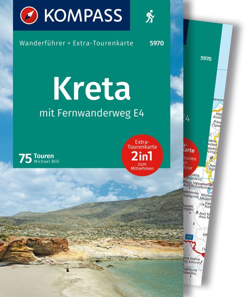 KOMPASS Wanderführer Kreta mit Weitwanderweg E4, 75 Touren mit Extra-Tourenkarte (Michael Will)