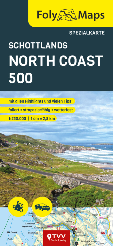 FolyMaps Karte Schottlands North Coast 500 (Bikerbetten - Tvv Touristik Verlag Gmbh)