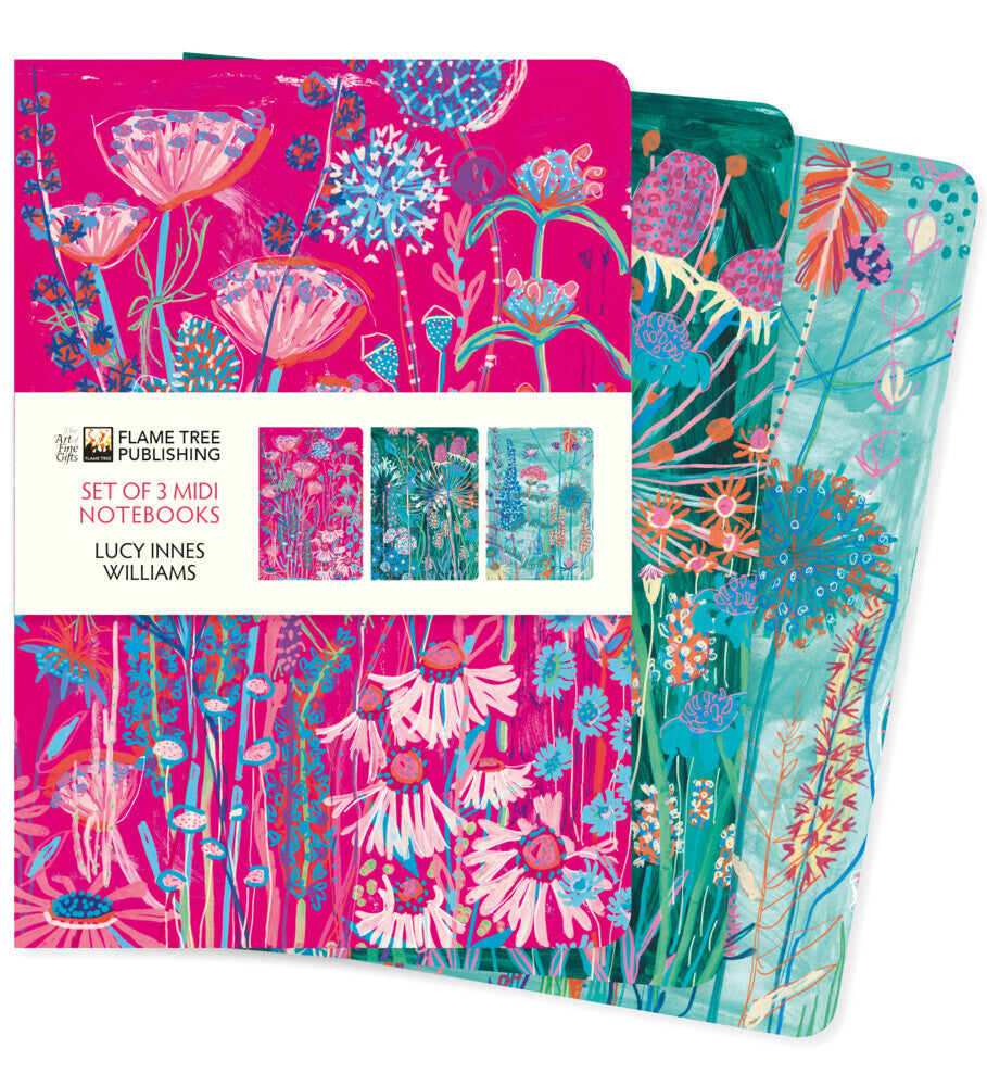 Dreier Set Mittelformat-Notizbücher: Lucy Innes Williams (Flame Tree Publishing)