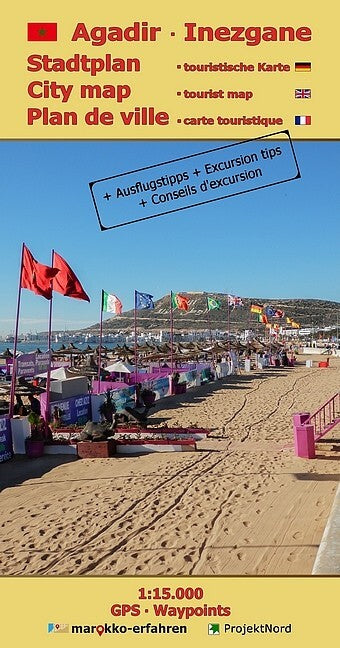 Stadtplan Agadir - Cityplan Inezgane 1:15.000 + GPS-Waypoints (Www.Marokko-Erfahren.De)