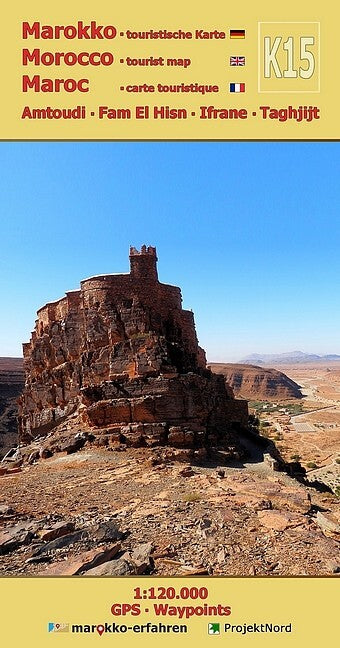 K15: Amtoudi - Fam El Hisn - Ifrane - Taghjijt 1:120.000 + GPS-Waypoints (Www.Marokko-Erfahren.De)