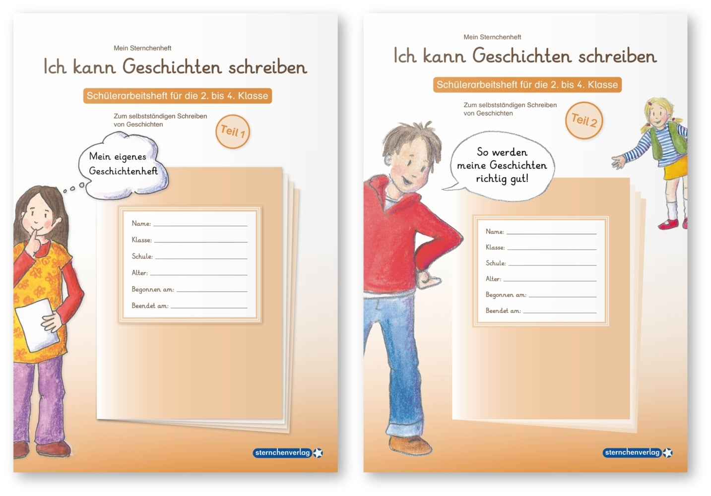 Ich kann Geschichten schreiben Teil 1 und 2 im Set - 2 Schülerarbeitshefte für die 2. bis 4. Klasse (Sternchenverlag Gmbh)