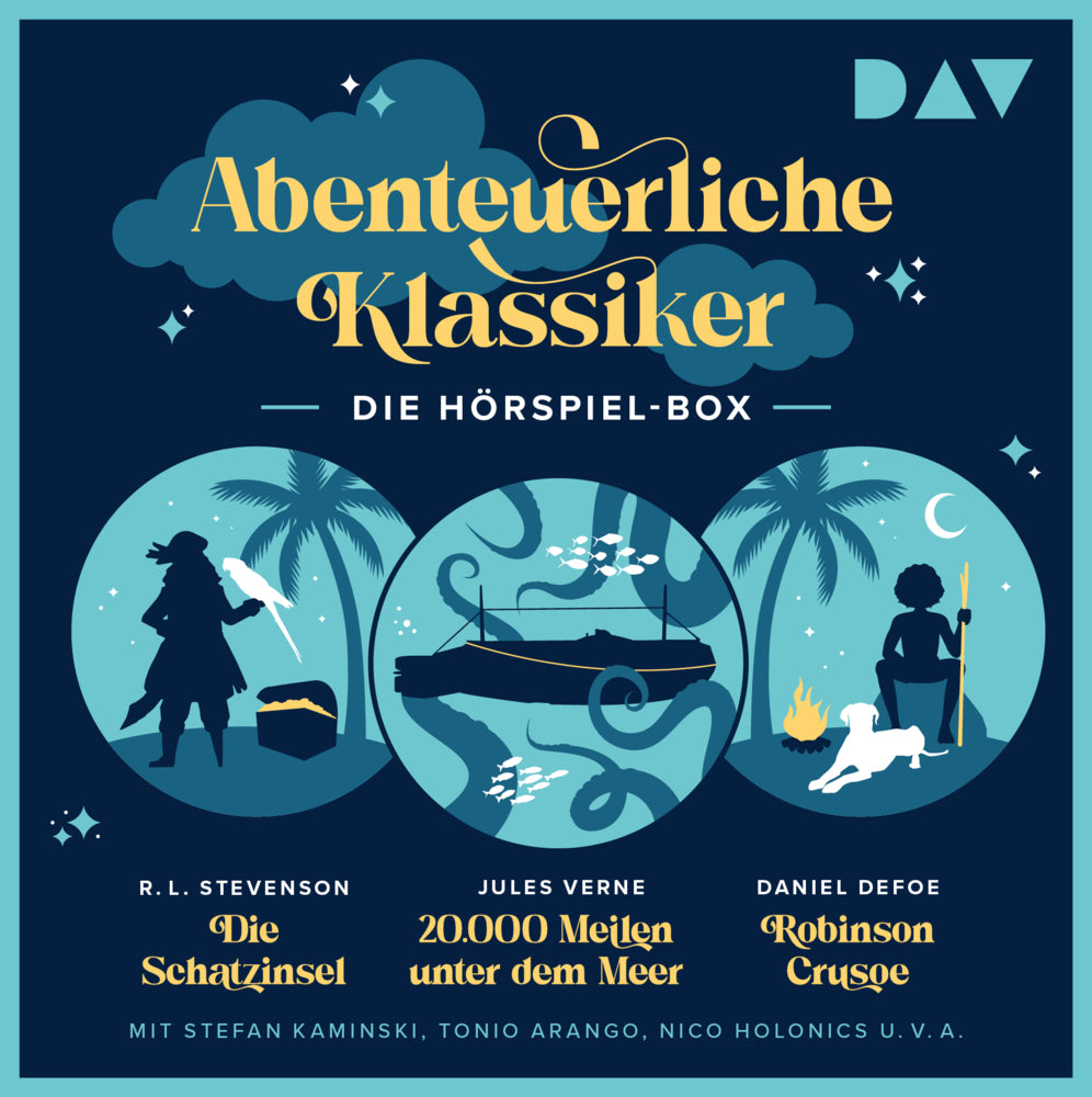 Abenteuerliche Klassiker - Die Hörspiel-Box. Die Schatzinsel, 20.000 Meilen unter dem Meer, Robinson Crusoe, 3 Audio-CD (Jules Verne)