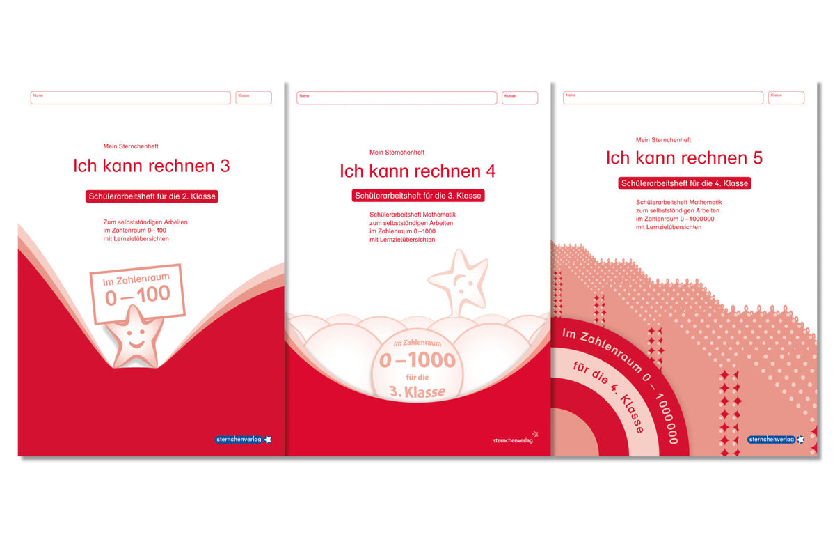 Ich kann rechnen 3, 4 und 5 - 3 Schülerarbeitshefte für die 2. bis 4. Klasse (Sternchenverlag Gmbh)