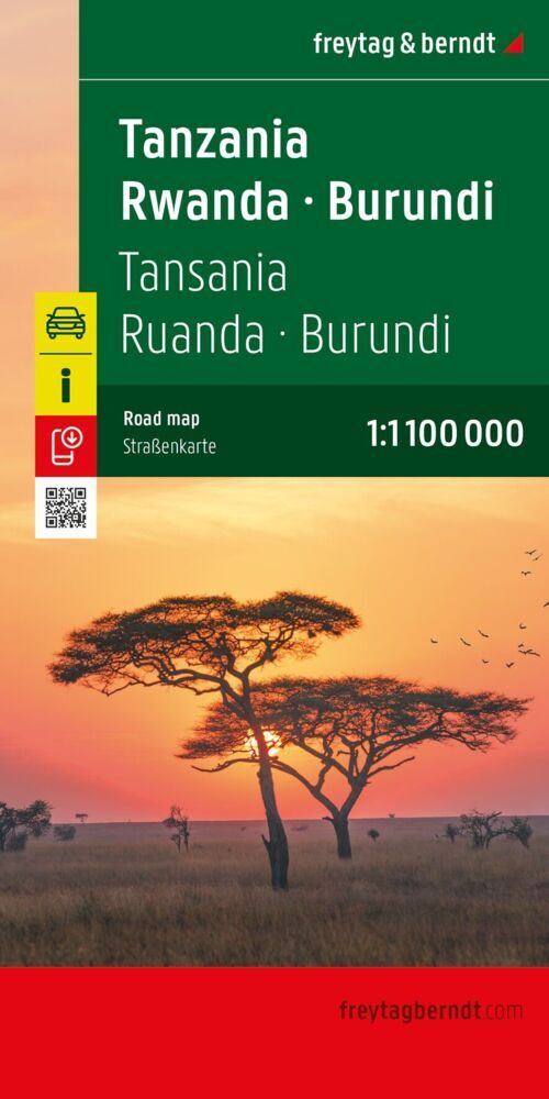 freytag & berndt Straßenkarte Tansania - Ruanda - Burundi 1:1, 1 Mio.