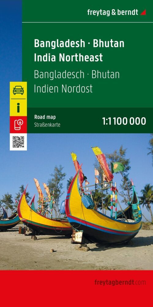 freytag & berndt Straßenkarte Bangladesch - Bhutan - Indien Nordost 1:1, 1 Mio.