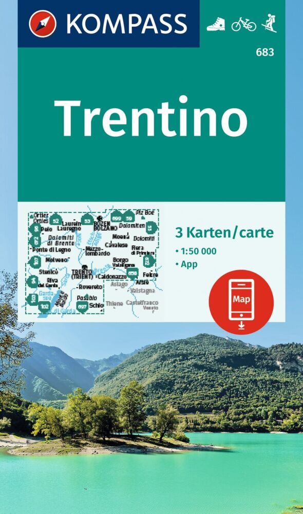 KOMPASS Wanderkarten-Set 683 Trentino (3 Karten) 1:50.000