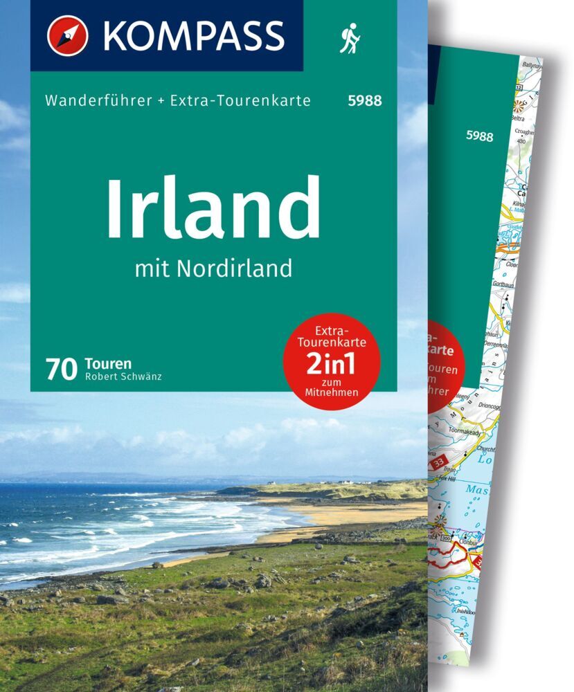 KOMPASS Wanderführer Irland mit Nordirland, 70 Touren mit Extra-Tourenkarte (Robert Schwänz)