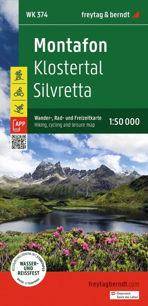 freytag & berndt Wanderkarte WK 374 Montafon, Klostertal - Silvretta 1:50.000
