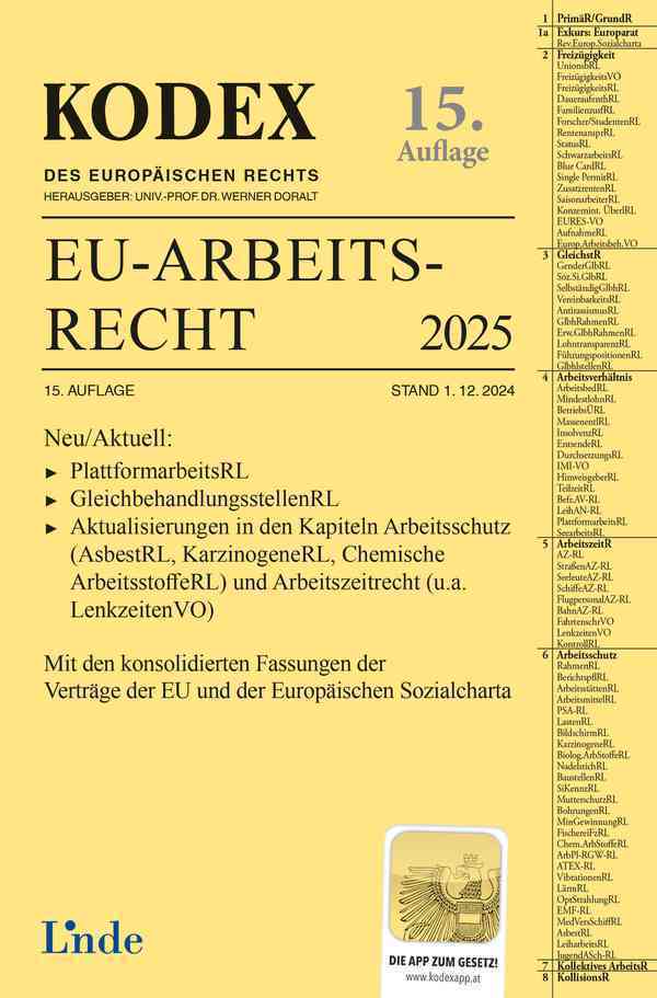 KODEX EU-Arbeitsrecht 2025 (Valerie Dori)