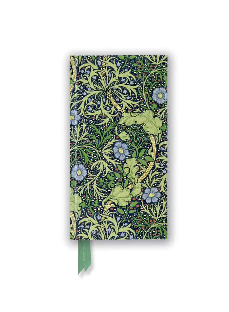 Schmales Hardcover-Notizbuch: William Morris, Meeresalgen Tapetendesign (Flame Tree Publishing)