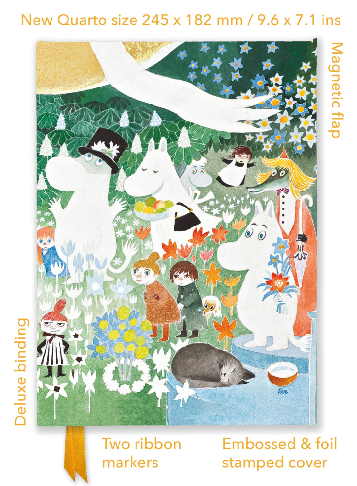 Premium Notizbuch Quartformat: Tove Jansson, Die wundersame Reise ins Mumintal (Flame Tree Publishing)
