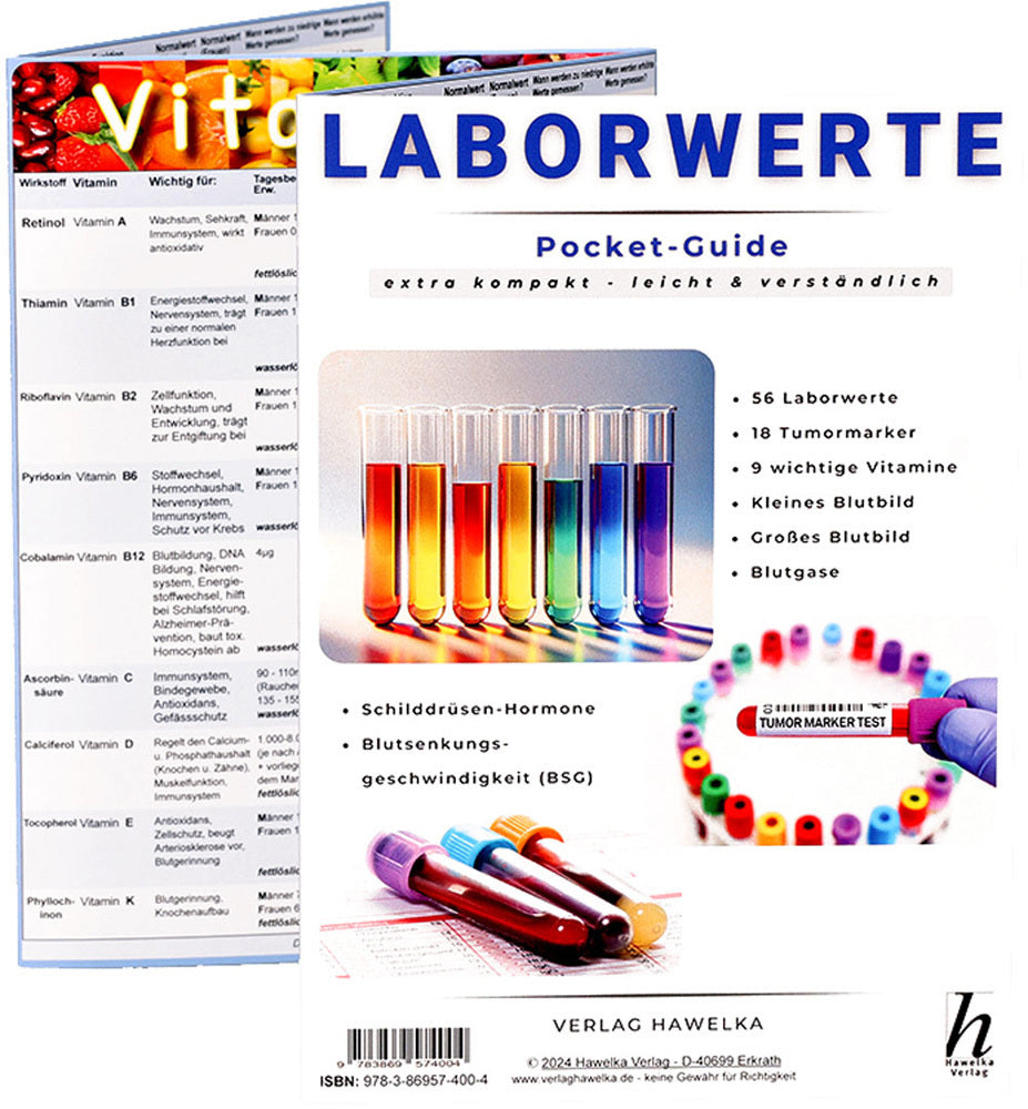 Laborwerte - extra kompakt & leicht verständlich - Pocket-Guide - Faltkarte A5 - Patienten-Ratgeber & Fachliteratur (Uwe Verlag Hawelka)
