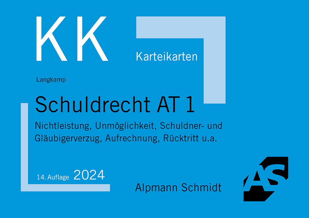 Karteikarten Schuldrecht AT 1 (Tobias Langkamp)