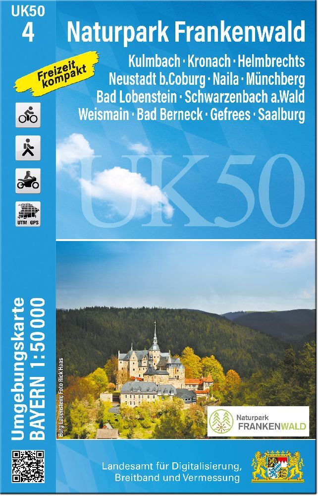 UK50-4 Naturpark Frankenwald (Umgebungskarte 1:50000) (Breitband Und Vermessung, Bayern Landesamt Für Digitalisierung)