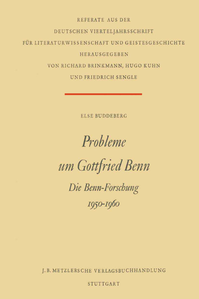 Probleme um Gottfried Benn (Else Buddeberg)