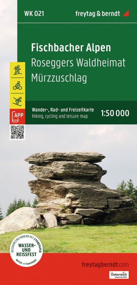freytag & berndt Wanderkarte WK 021 Fischbacher Alpen, Roseggers Waldheimat - Mürzzuschlag 1:50.000