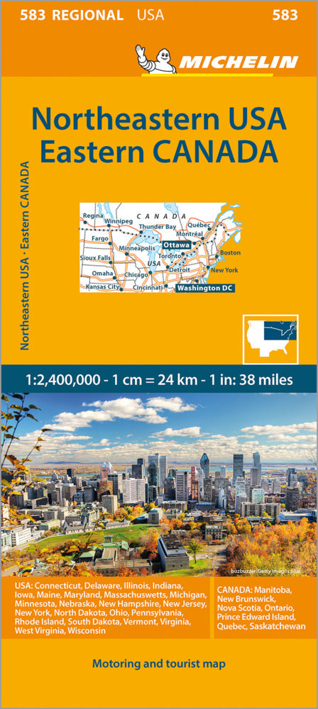 Northeastern USA, Eastern Canada - Michelin Regional Map 583 (Michelin)