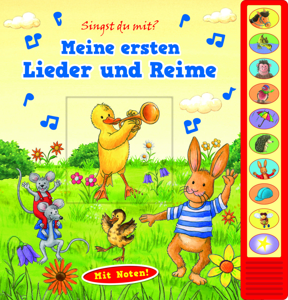 Meine ersten Lieder und Reime - Pappbilderbuch zum Vorlesen - Liederbuch mit 10 Melodien (Axel Dissmann)