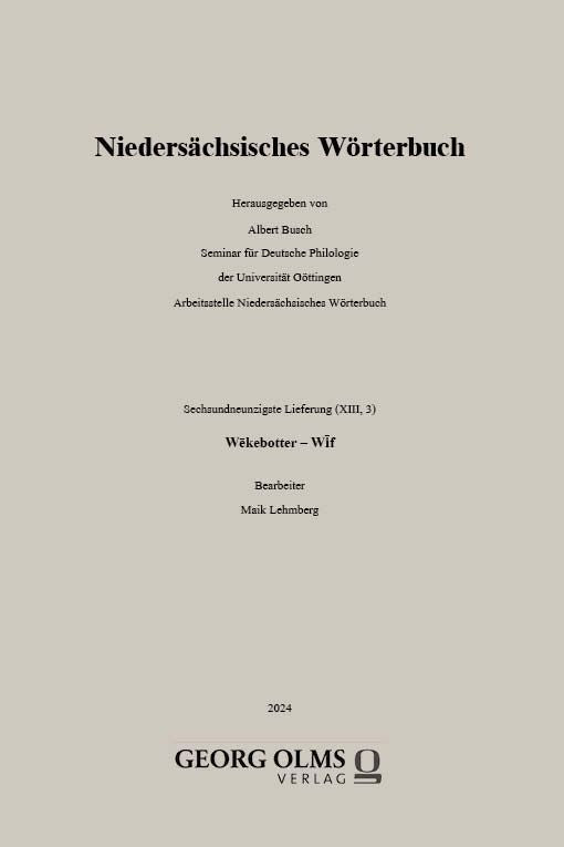 Niedersächsisches Wörterbuch (Albert Busch)