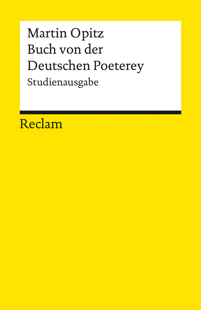 Buch von der Deutschen Poeterey (1624). Studienausgabe (Martin Opitz)